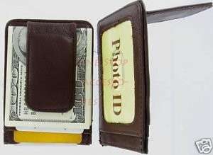 Mans Mens Leather Wallet Money Clip Credit Card Holder  