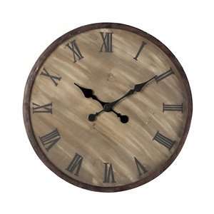   128 1007 Wooden Roman Numeral Outdoor Wall Clock.