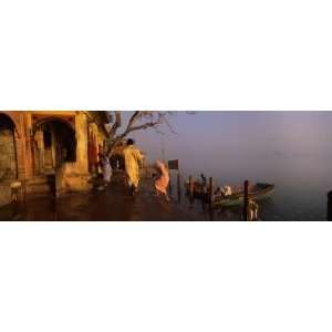  Devotees Taking a Holy Dip in River, Vrindavan, Mathura 