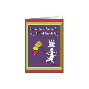  Third Birthday Party Invitation with Dog Card Toys 