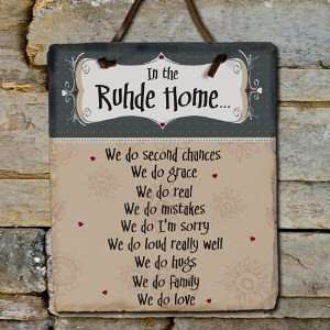  In Our Home Personalized Slate Plaque