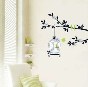 Birdcage & Tree Adhesive WALL STICKER Removable Decal  