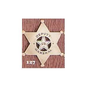  Deputy US Marshal Western Badge Solid Brass Everything 