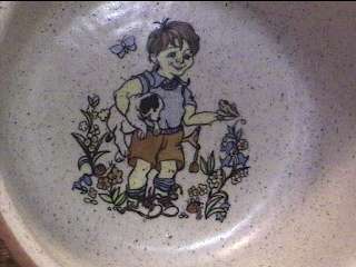 Purbeck Pottery   England 2 Bowls w/little boy and girl  