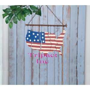    Americana Home Décor Metal Chimes   Us Map
