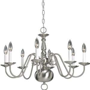 Light Americana Chandelier with Delicate Arms and Decorative Center 