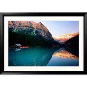 Mt. Victoria and Lake Louise at Sunrise in Summer, Banff National Park 
