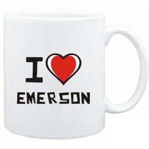  Mug White I love Emerson  Last Names