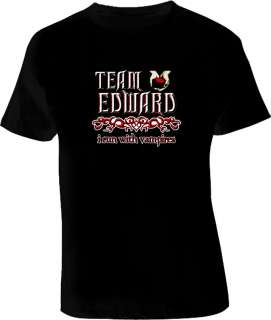 Team Edward I Run with Vampires Twilight T Shirt  