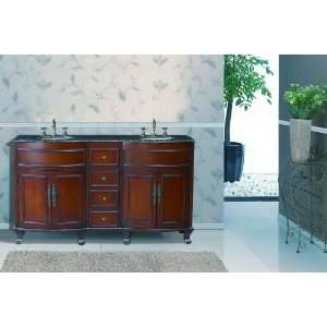  62 Double Sink Vanity with Baltic Brown Granite Top