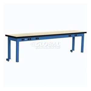 Riser With Power Center Plastic Top 96inch Long Blue 