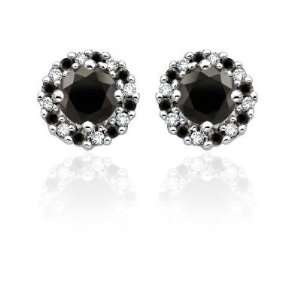   14K White Gold Black Diamond Earrings (1 ctw) DivaDiamonds Jewelry