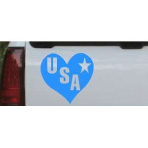 USA Heart Military Car Window Wall Laptop Decal Sticker    Blue 16in X 
