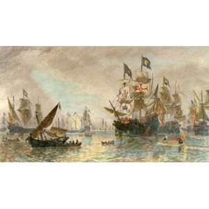  Armada Leaving Ferroll Etching Brierley, Sir Oswald W Law 