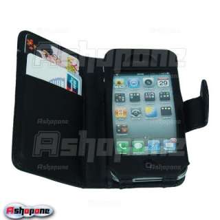 Wallet Flip Leather Case Cover For APPLE iPhone 4 4G  