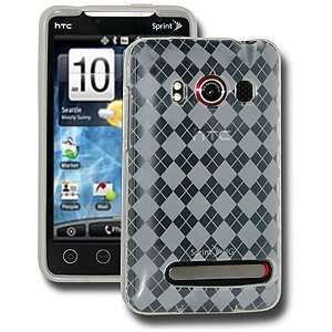 New Amzer Luxe Argyle Skin Case Clear For Htc Evo 4g Grip Traction 