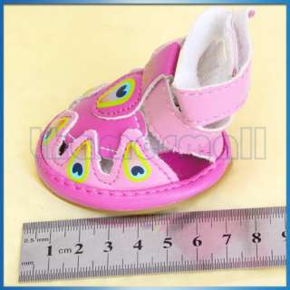 Pet Puppy Dog PU Leather Summer Sandal Shoes Boots Pink  