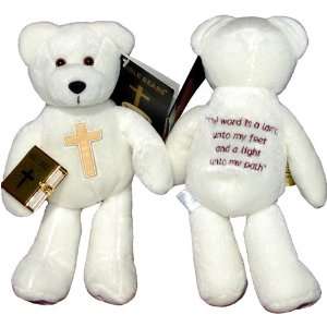  Bible Bear with Miniature Bible   Glow in the Dark Beanie 