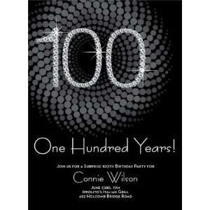  Diamond Numbers 100th Milestone Birthday Invitations 