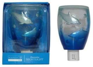 Deep Blue Dolphins Night Light by Home Trends Ocean Fish Marine Bath 