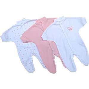 Premature Early Baby Clothes Pack of 3 Sleepsuits / Babygros 1.5lb,3 