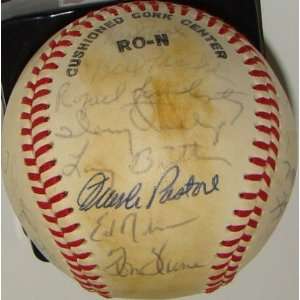 1981 REDS Team 32 SIGNED ONL Feeney Baseball BENCH   Autographed 