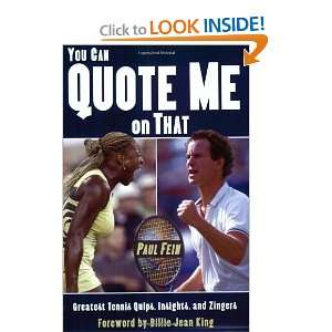   Tennis Quips, Insights And Zingers [Paperback] Paul Fein Books