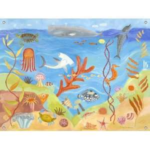 Oopsy Daisy Murals Ocean World Canvas Banner with Grommets 32 x 42 
