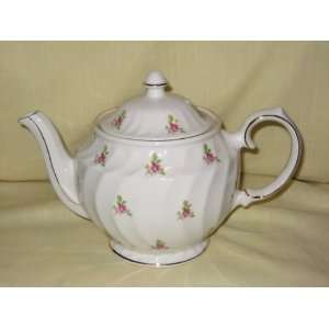  Vintage Windsor Pink Roses & Swirled White Porcelain w 