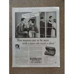  Blades, Vintage 30s full page print ad (shaving kit/party)Vintage 