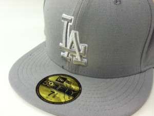 New Era 59 Fifty Fitted Hat 5950 LA Dodgers Grey/Grey  