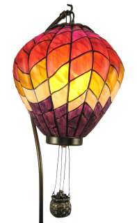 Large Stained Glass Hot Air Balloon Table Lamp Accent  