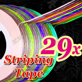 29 Colors Self Adhesive Rolls Striping Tapes for Nail Art UV Gel Tips 