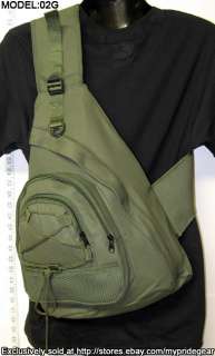 Sling Backpack Messenger Bag Single Strap OD Green 02G  