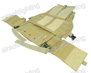 Airsoft Tactical MOLLE Assault Vest Tan A  