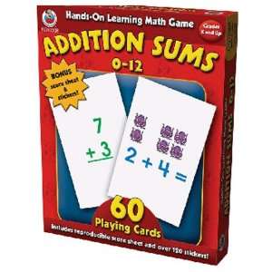   ADDITION SUMS 0 12 K+ HANDS ON LEARNING MATH GAMES