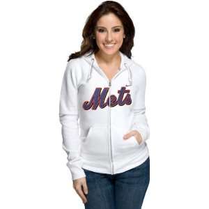  New York Mets Womens Nike White Classic Full Zip Hooded 