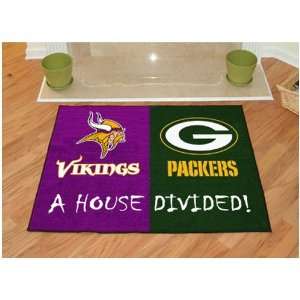  Minnesota Vikings/Green Bay Packers House Divided 34 x 44 