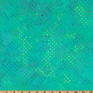  44 Wide Gypsy Batik Small Dot Jade Fabric By The Yard 