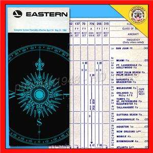 EASTERN AIRLINES 1966 AIRLINE TIMETABLE SCHEDULE PLUS LOCKHEED ELECTRA 