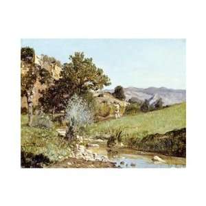  A Hunter In a Landscape by Paul Guigou. Size 15.97 inches 