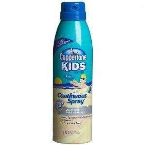  Coppertone KIDS Sunscreen SPF 70+, Continuous Spray, 6 Fl 