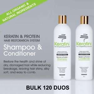  Keratin and Protein Shampoo & Conditioner 16 Oz (Bulk 120 