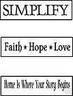 1746 3 PC PRIMITIVE STENCILS~F​aith~Hope~​Simplify~S​et