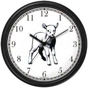  Lamb Animal Wall Clock by WatchBuddy Timepieces (White 