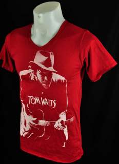 Neck Red TOM WAITS Retro Punk Rock Tee T Shirt Size M  