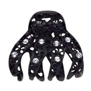  Black Metal Octopus Clip with Stones Beauty