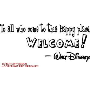   happy place, welcome cute Wall art Wall sayings quote