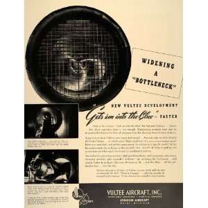  1941 Ad Vultee Aircraft Airplane Engine Test Tunnel 