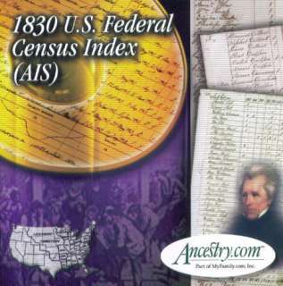 Ancestry 1830 US Federal Census Index PC CD family U.S. genealogy 